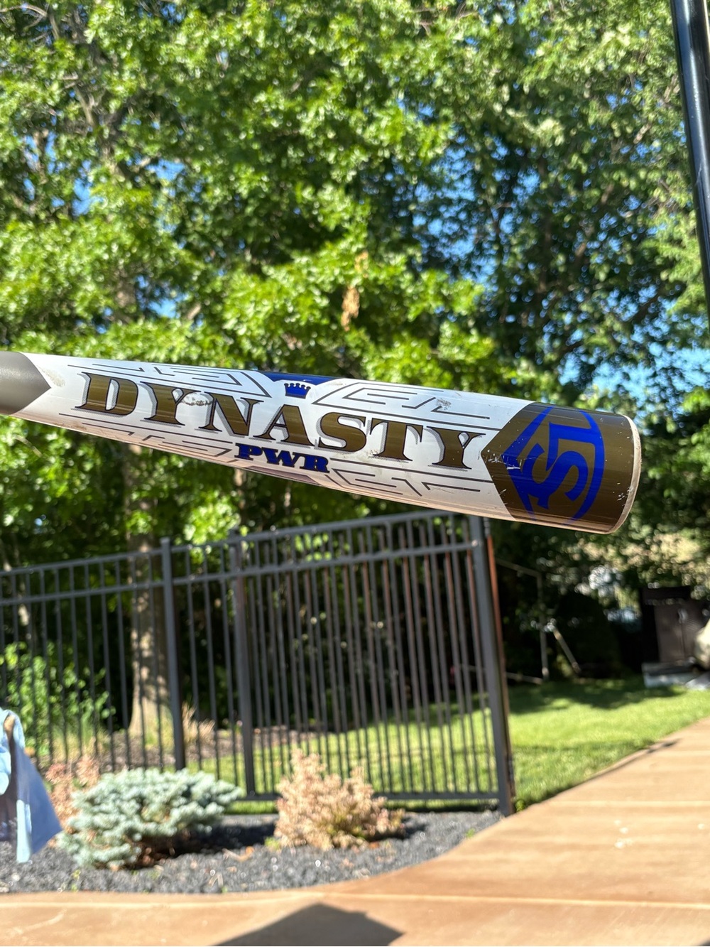 Louisville Dynasty Drop 9 USA 31 inch PWR Bat - White, Blue & Gold
